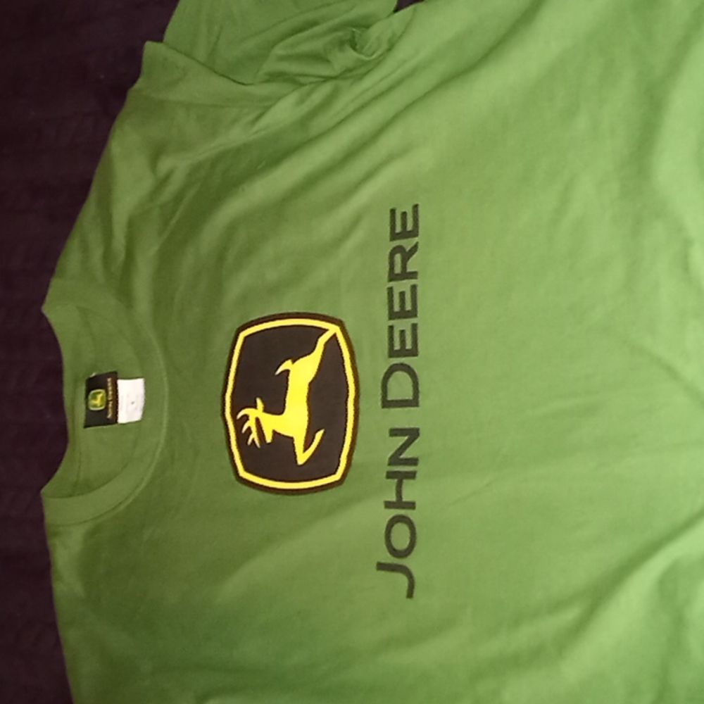 Green, Black, and, Yellow John Deere tee